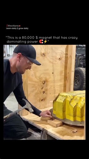 𝐅𝐀𝐂𝐓 | 𝐇𝐈𝐒𝐓𝐎𝐑𝐘 | 𝐈𝐍𝐅𝐎 on Instagram: "What looks like a normal magnet is actually a machine worth nearly $80,000 — and it’s insanely powerful. 🧲 This isn’t the kind of magnet you find at home. It’s an industrial-grade magnetic system designed to generate extremely strong magnetic fields used in research, manufacturing, and advanced testing. When a smartphone comes close to a magnet like this, things start to break down instantly. The magnetic field interferes with the phone’s inte