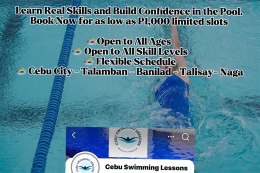 Learn Real Skills and Build Confidence in the Pool. Swimming is an Important Survival Skill! 🏊‍♀️Open to All Ages 🏊‍♀️ Open to All Skill Levels 🏊‍♀️ Flexible Schedule 🏊‍♀️ Cebu City - Talamban - Banilad - Talisay- Naga | Cebu Swimming Lessons