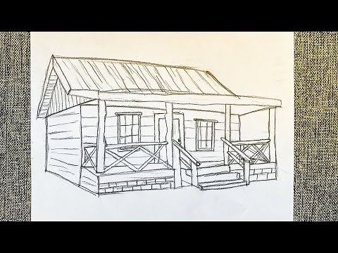 How to Draw a Wooden House Step by Step / Wooden House Drawing / Easy Drawing Tutorials