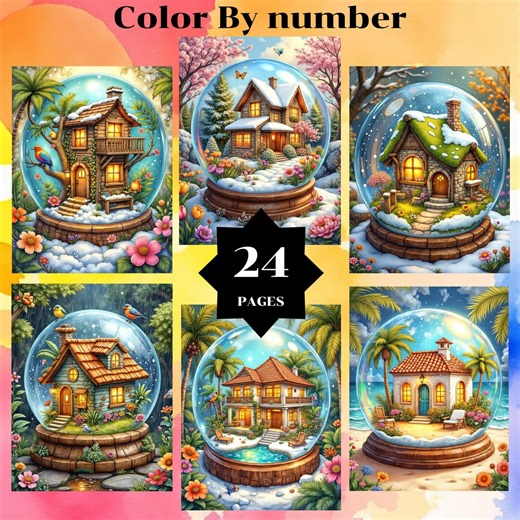 Coloring by Number, 24 Pages and Colors, for Adults, Printable, 8.5 X 11 Inches, PNG & SVG File, Digital, Instant Download, Paint by Numbers - Etsy