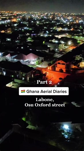 Night View of Accra: Drone Footage and Aerial Views