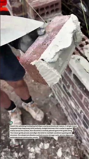 Perfect Brick Laying Trick Using Mason Line Guide #bricklaying #construction #masonry