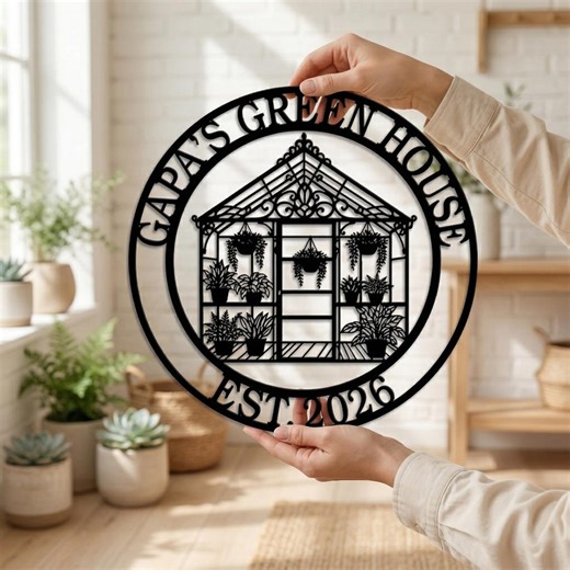 Personalized Greenhouse Metal Sign, Custom Garden Wall Art, Family Name Garden Sign, Outdoor Yard Decor, Gardener Gift, Gardening Lover Gift - Etsy