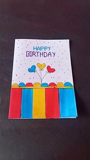 Beautiful birthday card making #how make to easy birthday card #trending #shorts #youtubeshorts