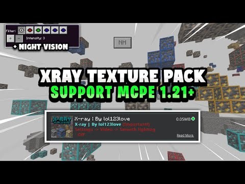 REVIEW TEXTURE PACK XRAY MCPE 1.21.90+ !!! ADA NIGHT VISION NYA?