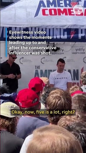 Moment Charlie Kirk is shot during Q&A at Utah Valley University event #Shorts