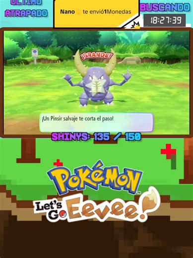 Finding Shiny Pinsir in Pokémon Let's Go Eevee