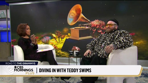 Teddy Swims’ tattoos tell a story — and he credits fans from around the world with helping him become “a little walking art gallery," the singer-songwriter tells Gayle. | CBS Mornings