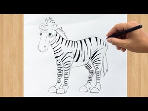 How to Draw Zebra | Easy Zebra Drawing Step by Step Outline Tutorial