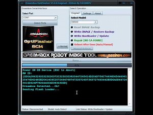 Dreambox OptiFlasher Writing Bootloader Operation in Advanced Mode1