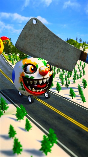 Big & Small Moon Cars vs Giant Butcher Knife #2 - BeamNG.Drive