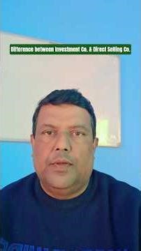 Difference between Investment and Direct Selling Company. # shorts #youtubeshorts ##directselling