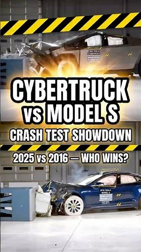 CYBERTRUCK vs MODEL S — Real Crash Test Comparison (2025 vs 2016)
