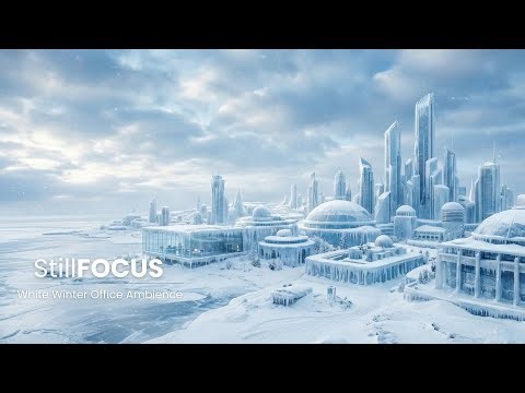 White Ice City Ambient 4K – Futuristic Winter Office for Sleep & Deep Focus (1 Hour)