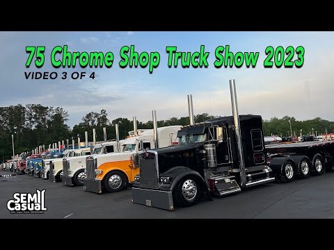 Custom Big Rigs Stacked up at the 75 Chrome Show 2023