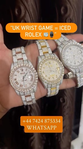 “UK iced-out Watch Rolex 🇬🇧”“London bust-down Rolex” VVS Diamond Watches
