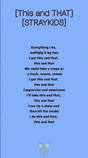 this and that(lyrics)- straykids #lyrics #kpop