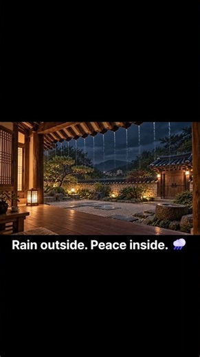 Rain Outside. Peace Inside. 🌧️ | A Night in a Korean Hanok #Shorts