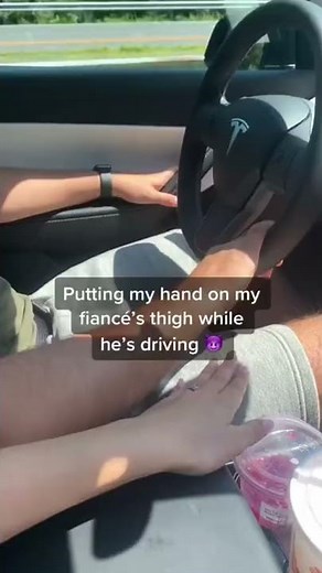 putting my hand on my fiancé’s thigh while he’s driving #shorts