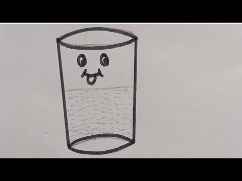 How to draw Glass with pancil and black sketch