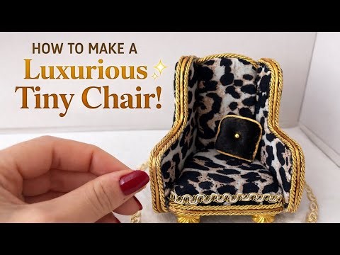 Tiny Leopard Chair DIY ✨ Elegant Miniature Dollhouse Furniture Tutorial
