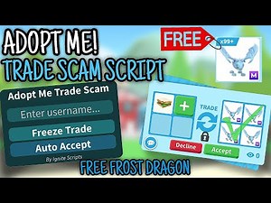 [FROST ❄️] ADOPT ME SCRIPT! | Trade Scam, Freeze Trade, Force Accept | PASTEBIN | WORKS ON DELTA 💎