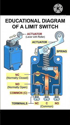 educational diagram of limit switch #limitswitch #relay #3danimation