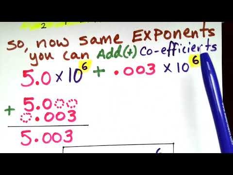 Part 8 "Scientific Notation Find the Sum example #4 Different Exponents" GED & HiSET Math EXAM