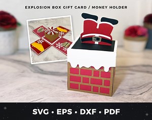 Explosion Box Christmas Gift Card Holder Svg, DIY Multi Gift Card Holder Svg, Holiday Explosion Box Gift Card Money Holder SVG Cut File - Etsy Australia