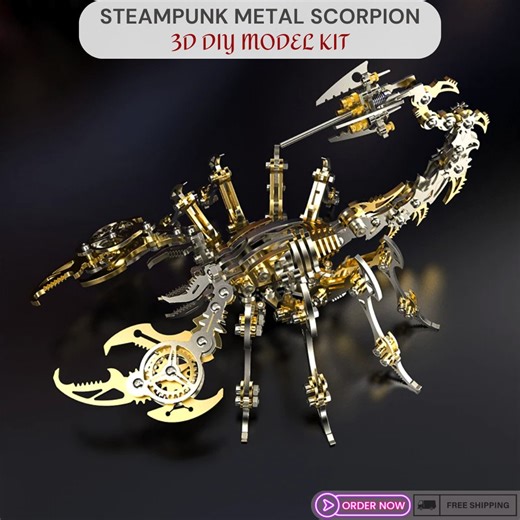 DIY Steampunk Scorpion – 3D Metal Model Kit, Puzzle Assembly - Etsy UK