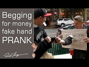 Homeless Scare Prank!! Punch THROUGH Sign Trick!