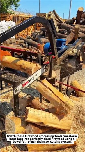 Firewood Processing Tools with 16-Inch Chainsaw Cut Logs 10X Faster for Efficient Wood Processing