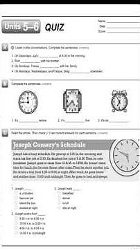 Interchange Fifth Edition Intro Level Assessment Written Quiz Unit5-6