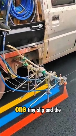 How Road Lines Stay Perfectly Straight—Real Method Revealed! #shorts