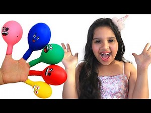 Shfa Play Filling Water in Balloons Daddy Finger Nursery Rhymes Learn Colors With Balloons