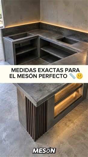 ​Medidas EXACTAS para tu mesón 🏗️🔥 #cocina #meson #construcción