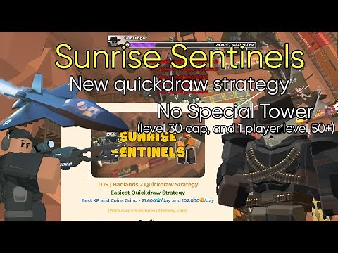 New Best Quickdraw strategy: Sunrise Sentinels - Player 2 Guide | Roblox TDS