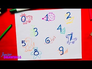 How to Draw Animals using Numbers | Junior Drawings