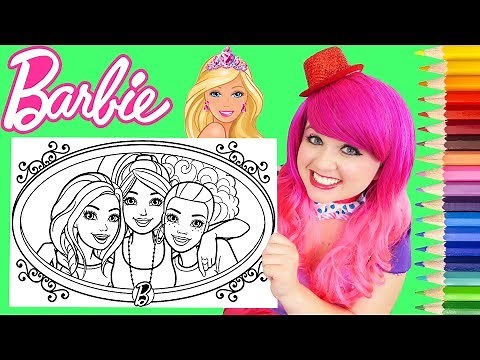 Coloring Barbie & Friends Crayola Coloring Book Page Prismacolor Colored Pencils | KiMMi THE CLOWN