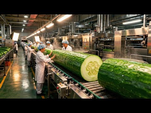 Inside The Cucumber Factory: Processing 20 Tons Per Hour Into Massive Pickles (Full Process)