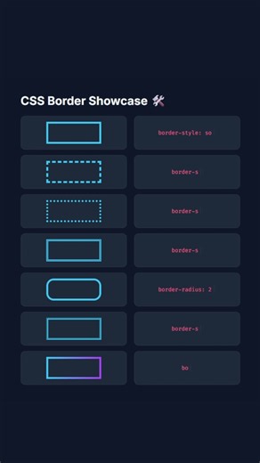 CSS Border Secrets You Didn't Know! 🛠️✨ | CSS Border Showcase 🛠️ #coding #uidesignlearning