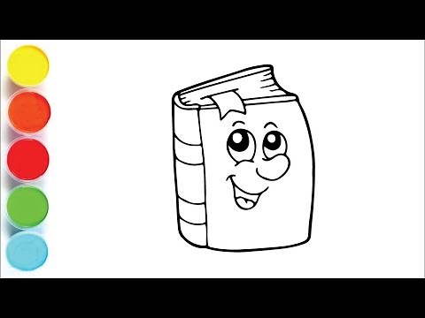How to Draw and Color a Cute Book 📚Easy Coloring for Kids #kidsvideo #drawing #books #kids #coloring