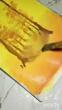 evening time forest acrylic painting for beginners #art #painting