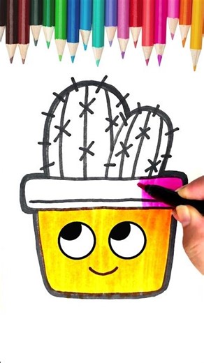 How to Draw Cactus Easy #Shorts