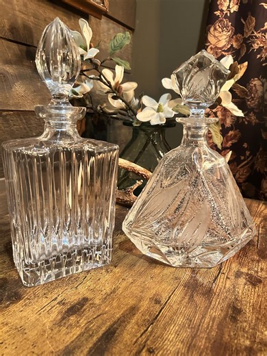 Set of 2 Vintage Crystal Decanters — Because Your Whiskey Deserves a Better Outfit - Etsy