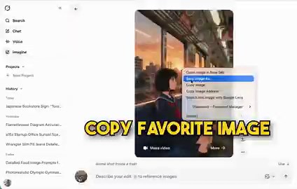 The new Grok Imagine model is particularly good when you use the LLM to help write or refine prompts ✨I often start with something simple, take the output to Chat, and ask for help iterating on an edit or enhancement.You end up with something much more detailed!