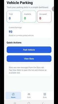 Vehicle Parking System App in React Native Expo ⚡ #shorts