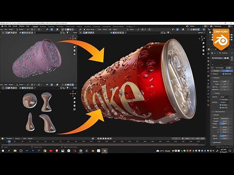 Blender Tutorial : How to add water droplets to a soda can in blender