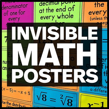 Invisible Math Posters and Worksheets - Math Classroom Decor