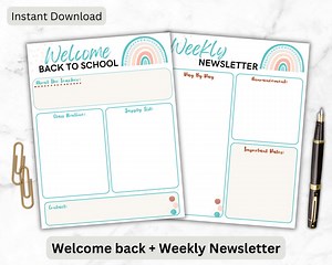 Back To School Teacher Newsletter Template (Digital Download)